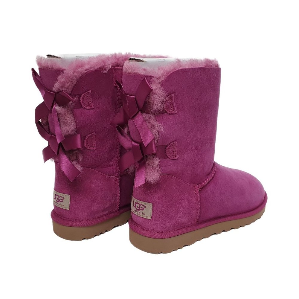 1002954 UGG W Bailey Bow [PINK] Women's Satin Bow Sheepskin Boots Size 7 US - Picture 3 of 4
